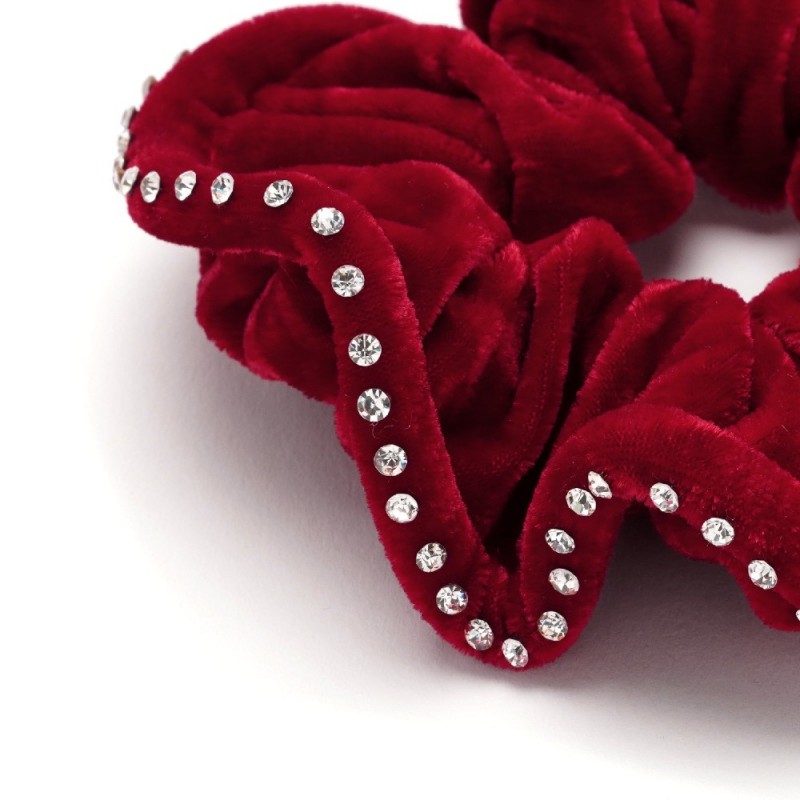 Резинка для волос велюровая со стразами (25391) вариант 11
