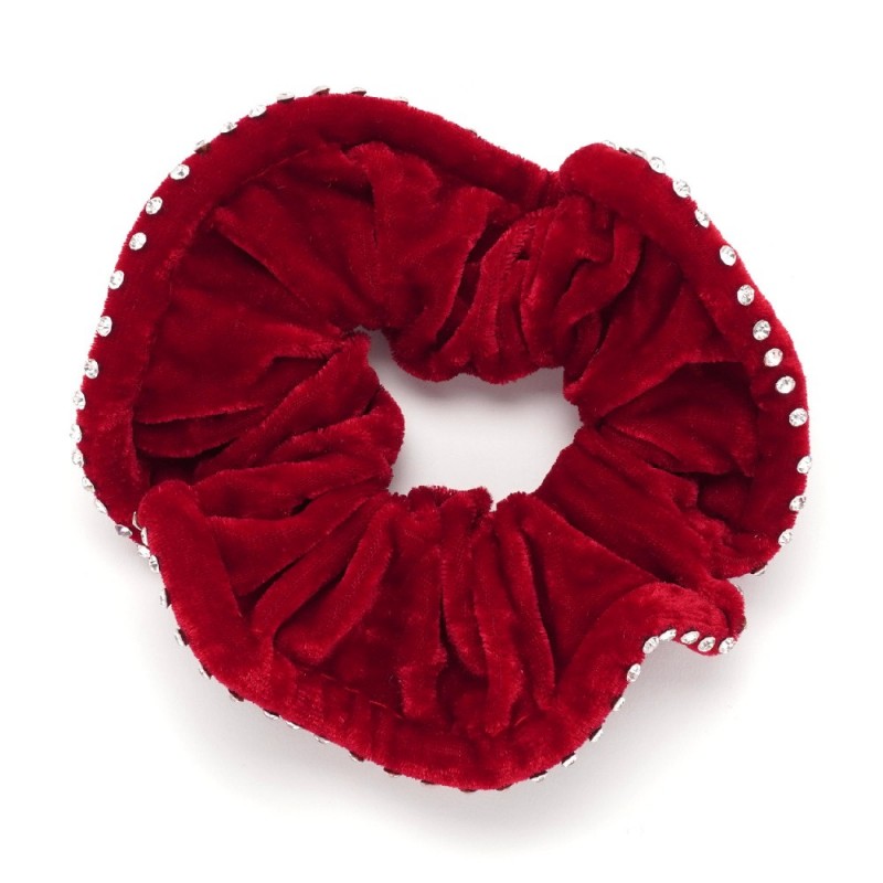 Резинка для волос велюровая со стразами (25391) вариант 11