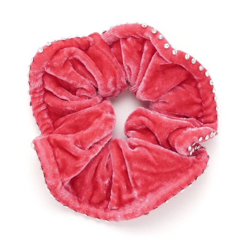 Резинка для волос велюровая со стразами (25391) вариант 12