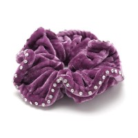 Резинка для волос велюровая со стразами (25391) вариант 13