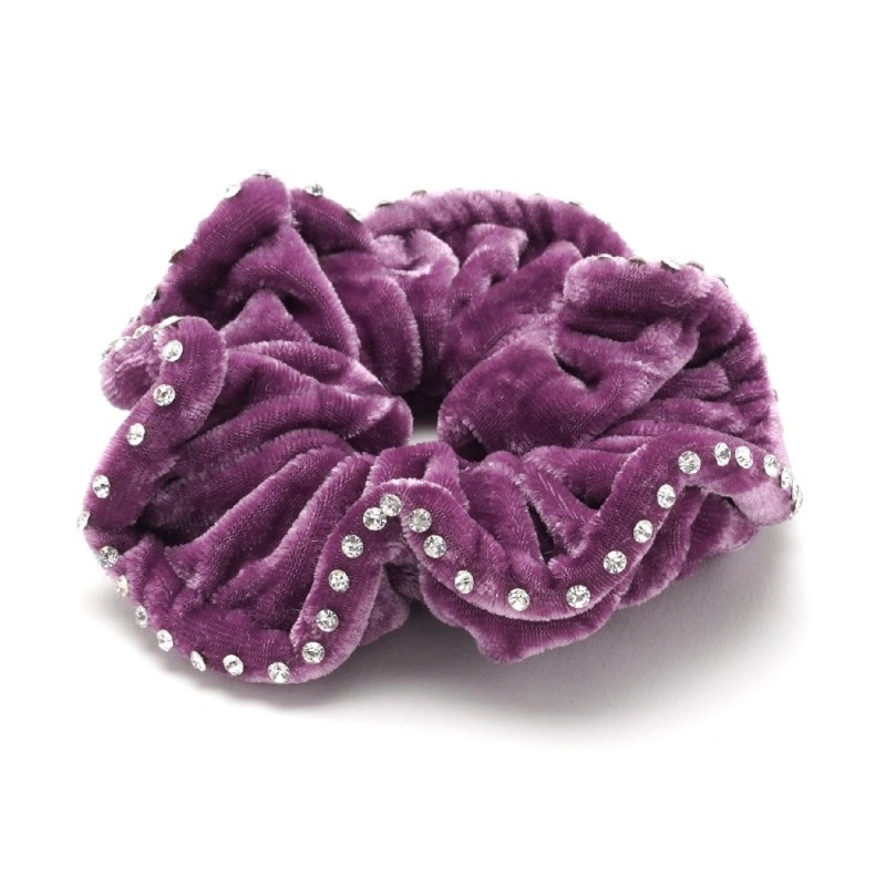 Резинка для волос велюровая со стразами (25391) вариант 13