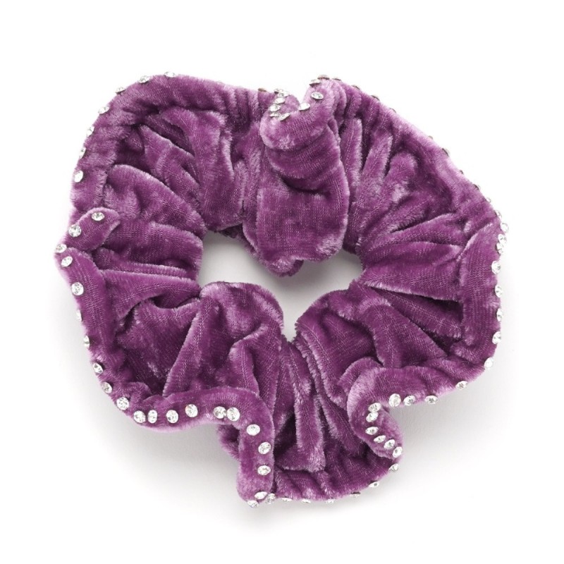 Резинка для волос велюровая со стразами (25391) вариант 13