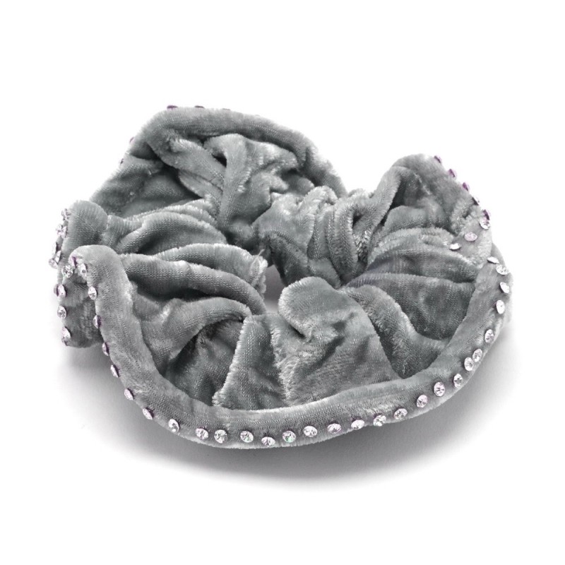 Резинка для волос велюровая со стразами (25391) вариант 02