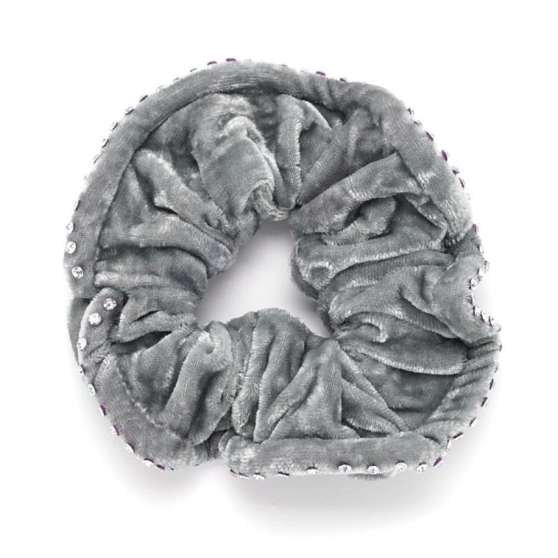 Резинка для волос велюровая со стразами (25391) вариант 02