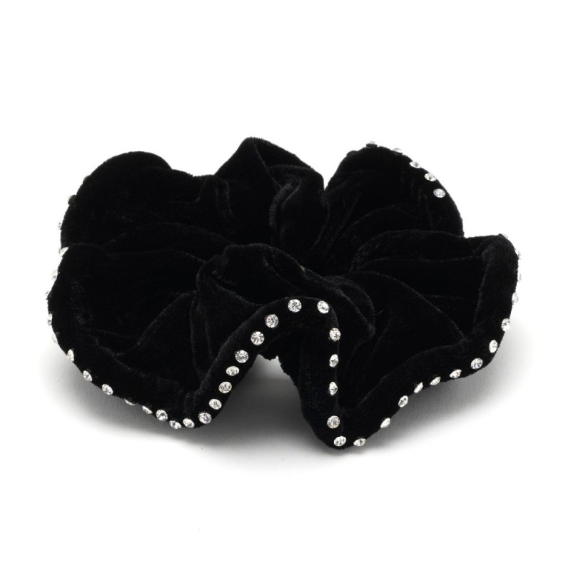 Резинка для волос велюровая со стразами (25391) вариант 03