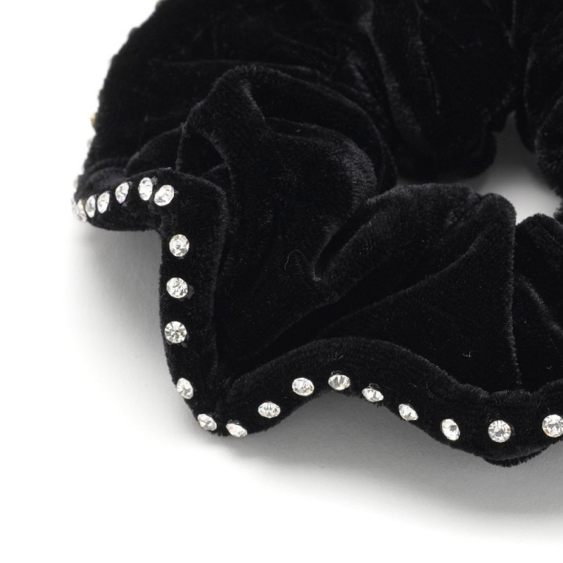Резинка для волос велюровая со стразами (25391) вариант 03
