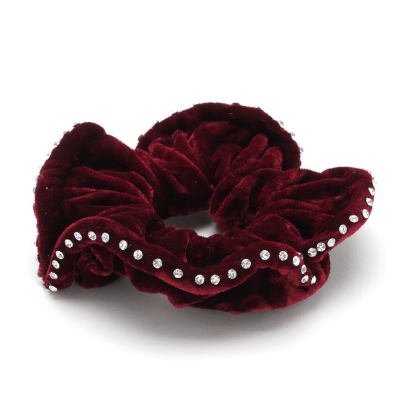 Резинка для волос велюровая со стразами (25391) вариант 04