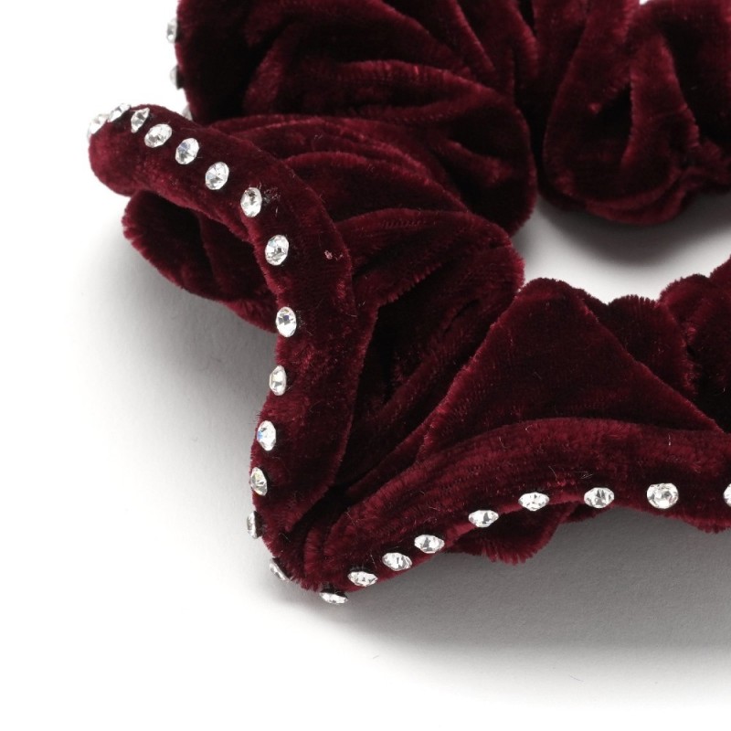 Резинка для волос велюровая со стразами (25391) вариант 04