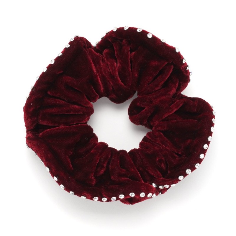 Резинка для волос велюровая со стразами (25391) вариант 04