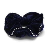 Резинка для волос велюровая со стразами (25391) вариант 06