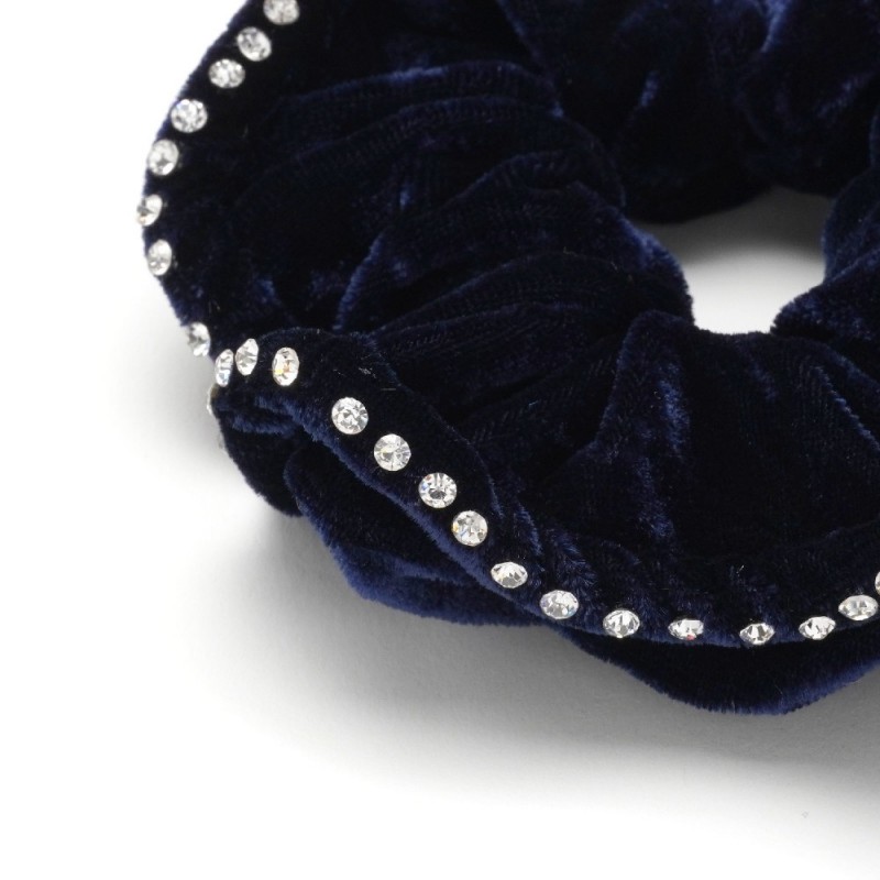 Резинка для волос велюровая со стразами (25391) вариант 06