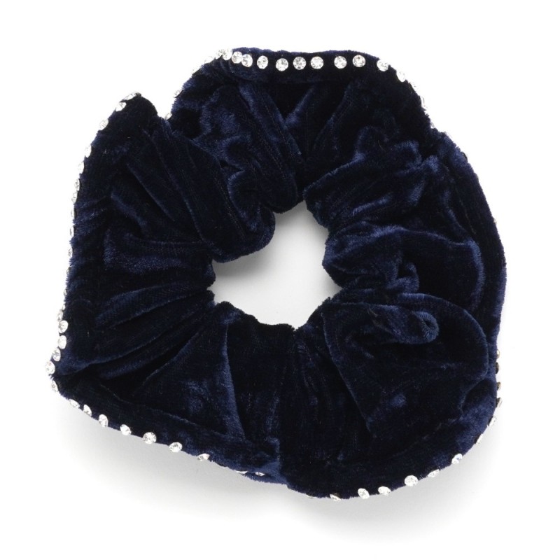 Резинка для волос велюровая со стразами (25391) вариант 06