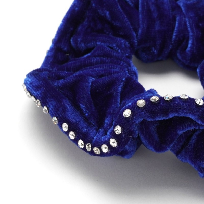Резинка для волос велюровая со стразами (25391) вариант 07