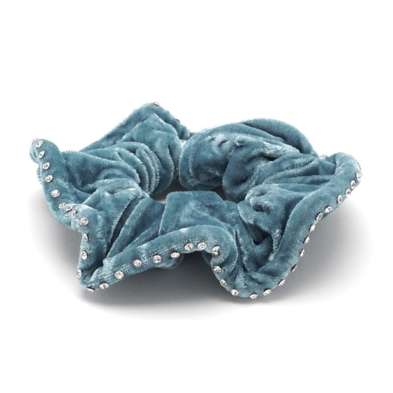 Резинка для волос велюровая со стразами (25391) вариант 08
