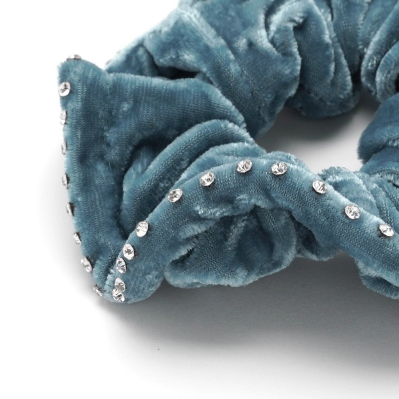 Резинка для волос велюровая со стразами (25391) вариант 08