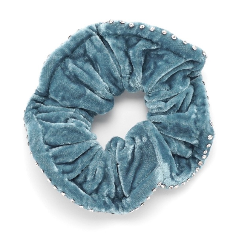 Резинка для волос велюровая со стразами (25391) вариант 08