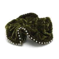 Резинка для волос велюровая со стразами (25391) вариант 09