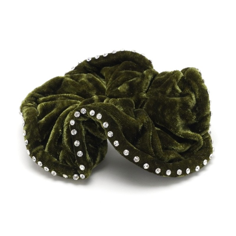 Резинка для волос велюровая со стразами (25391) вариант 09
