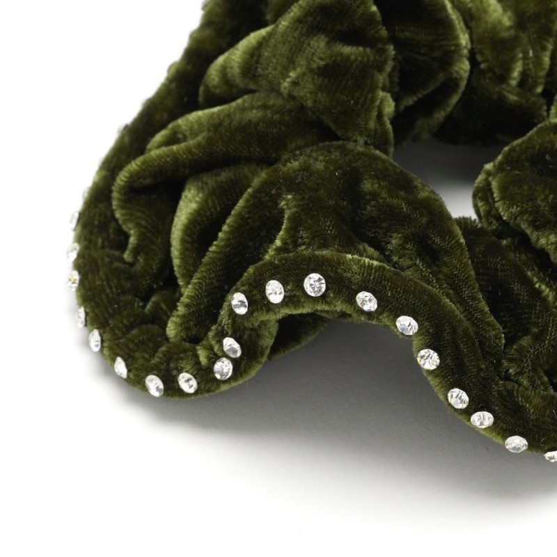 Резинка для волос велюровая со стразами (25391) вариант 09