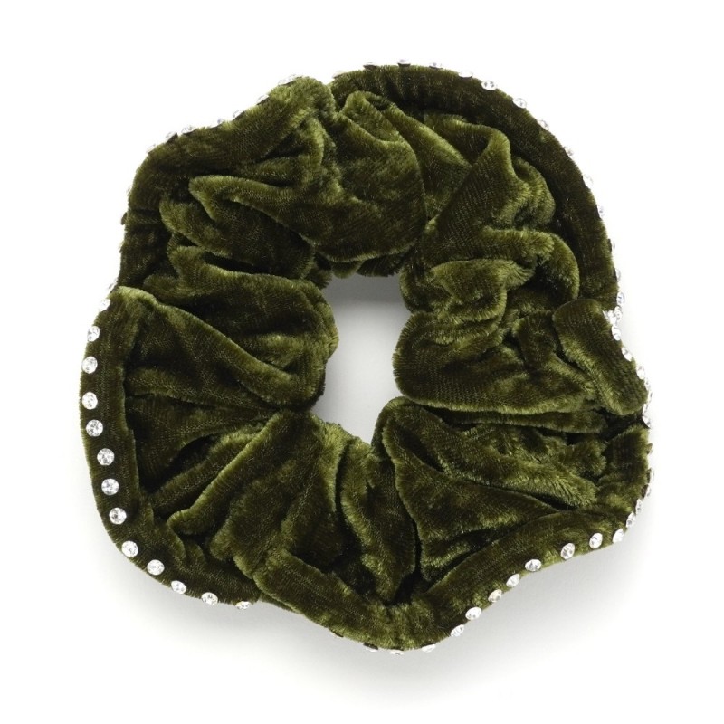 Резинка для волос велюровая со стразами (25391) вариант 09
