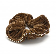 Резинка для волос велюровая с хамелеоновыми стразами (25392) вариант 10