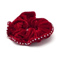 Резинка для волос велюровая с хамелеоновыми стразами (25392) вариант 11