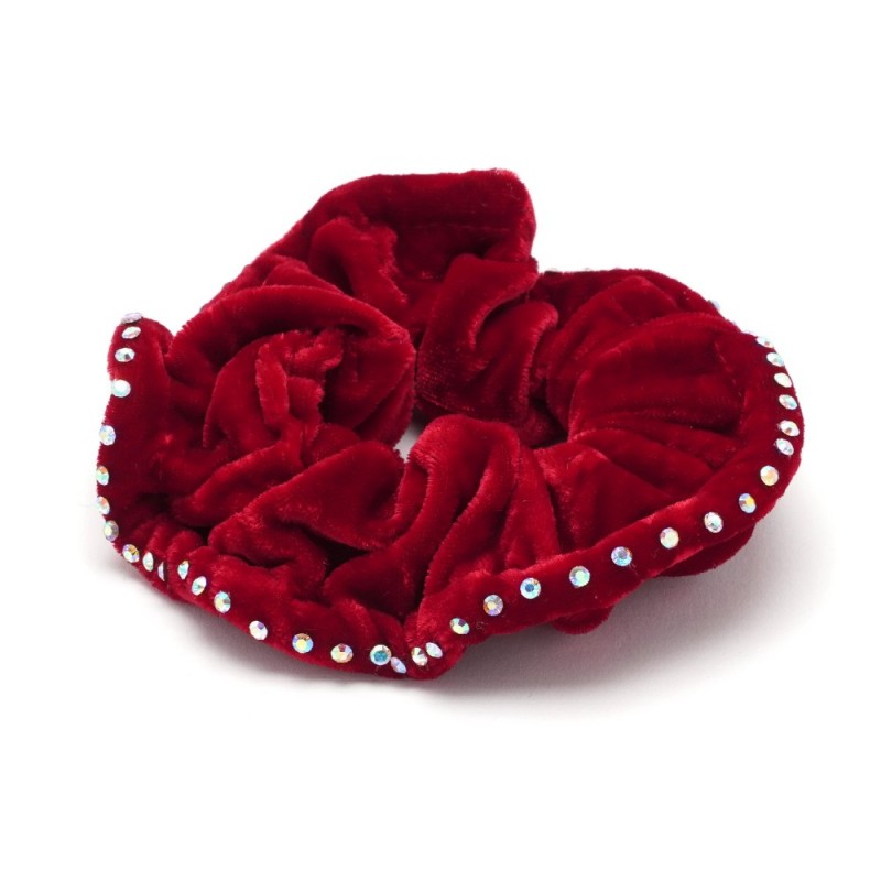 Резинка для волос велюровая с хамелеоновыми стразами (25392) вариант 11