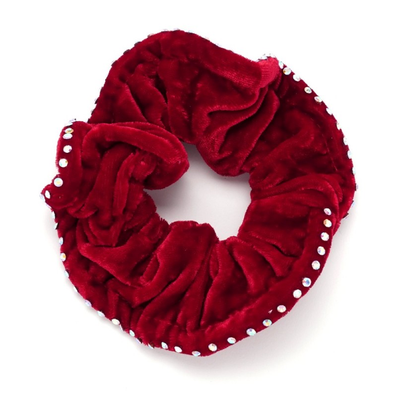 Резинка для волос велюровая с хамелеоновыми стразами (25392) вариант 11