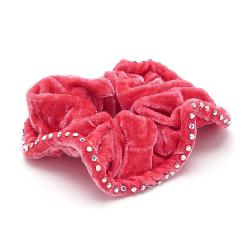 Резинка для волос велюровая с хамелеоновыми стразами (25392) вариант 12