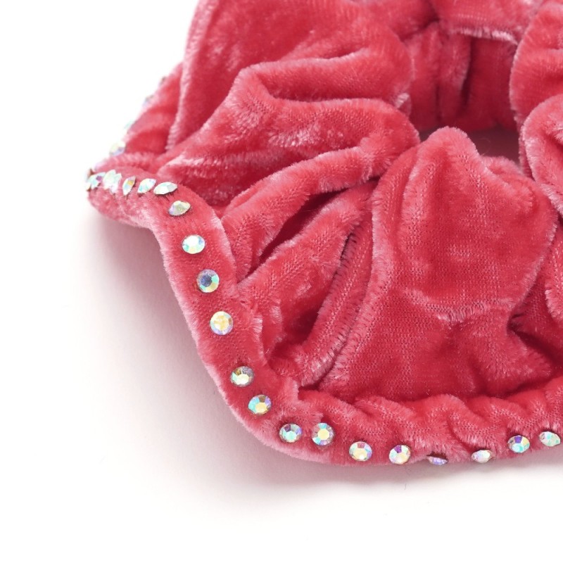 Резинка для волос велюровая с хамелеоновыми стразами (25392) вариант 12