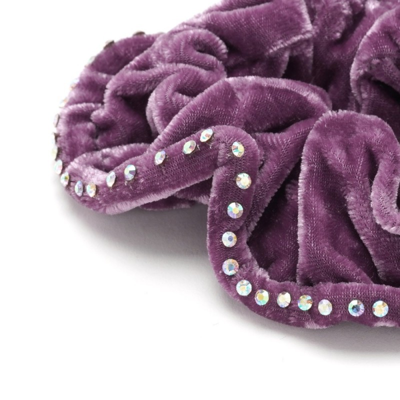 Резинка для волос велюровая с хамелеоновыми стразами (25392) вариант 13