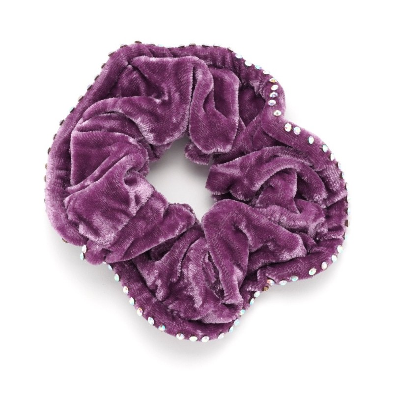 Резинка для волос велюровая с хамелеоновыми стразами (25392) вариант 13