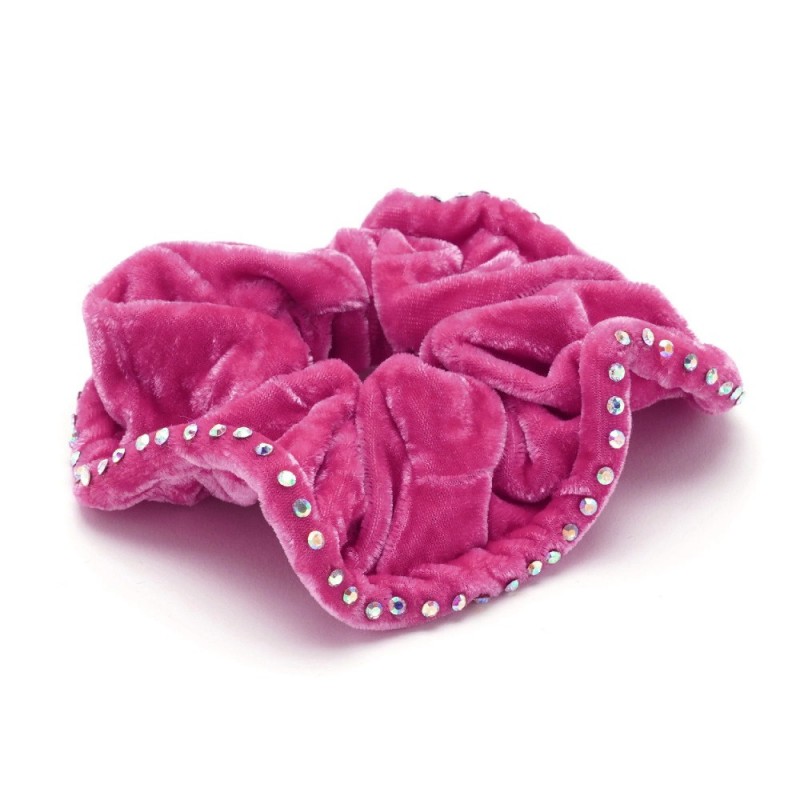 Резинка для волос велюровая с хамелеоновыми стразами (25392) вариант 14