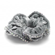 Резинка для волос велюровая с хамелеоновыми стразами (25392) вариант 02