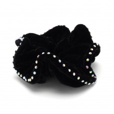 Резинка для волос велюровая с хамелеоновыми стразами (25392) вариант 03