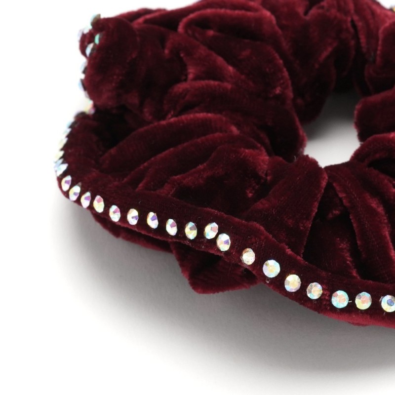 Резинка для волос велюровая с хамелеоновыми стразами (25392) вариант 04