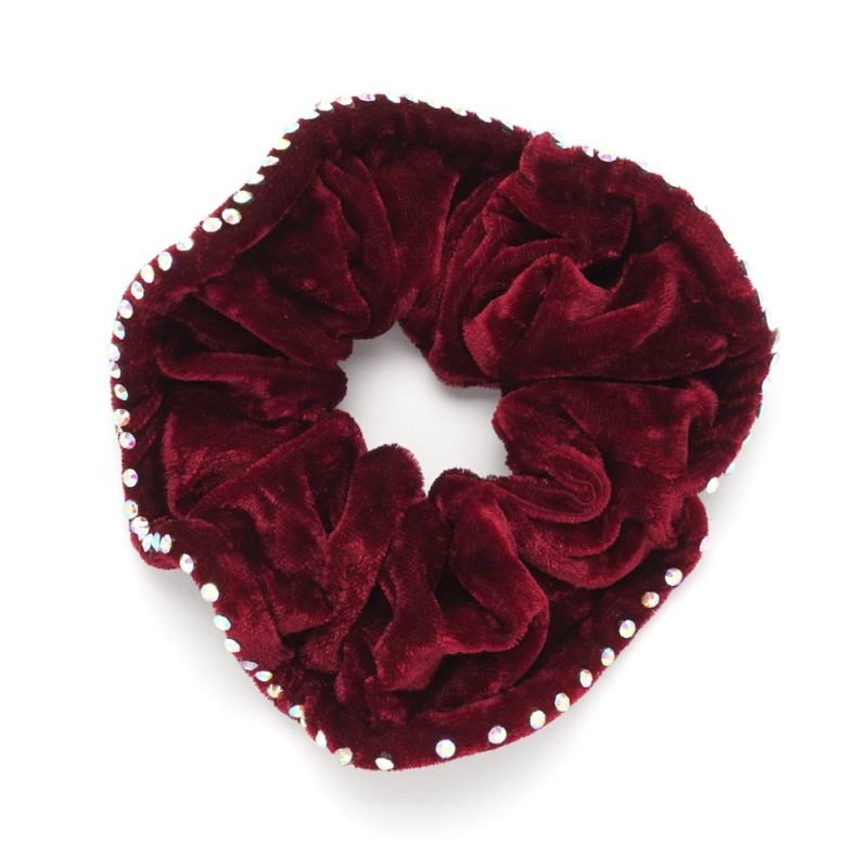 Резинка для волос велюровая с хамелеоновыми стразами (25392) вариант 04