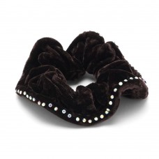 Резинка для волос велюровая с хамелеоновыми стразами (25392) вариант 05