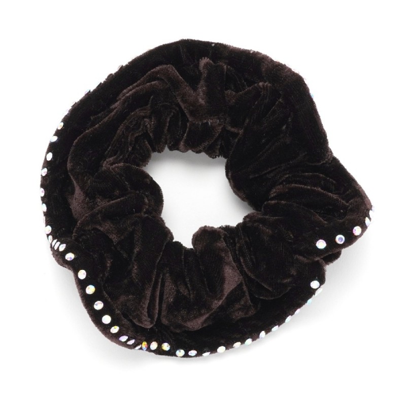 Резинка для волос велюровая с хамелеоновыми стразами (25392) вариант 05