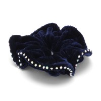 Резинка для волос велюровая с хамелеоновыми стразами (25392) вариант 06