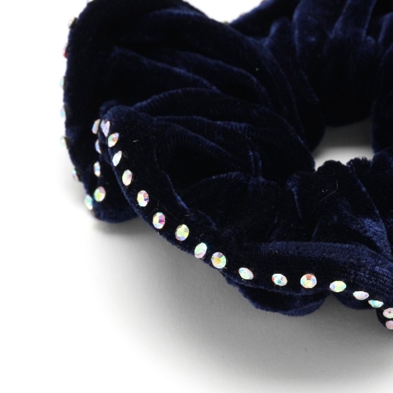 Резинка для волос велюровая с хамелеоновыми стразами (25392) вариант 06