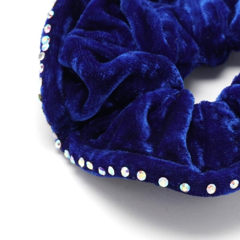 Резинка для волос велюровая с хамелеоновыми стразами (25392) вариант 07