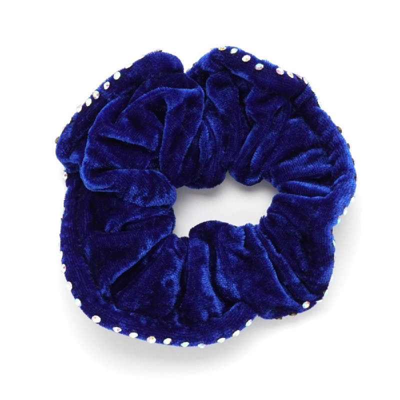 Резинка для волос велюровая с хамелеоновыми стразами (25392) вариант 07