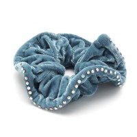 Резинка для волос велюровая с хамелеоновыми стразами (25392) вариант 08