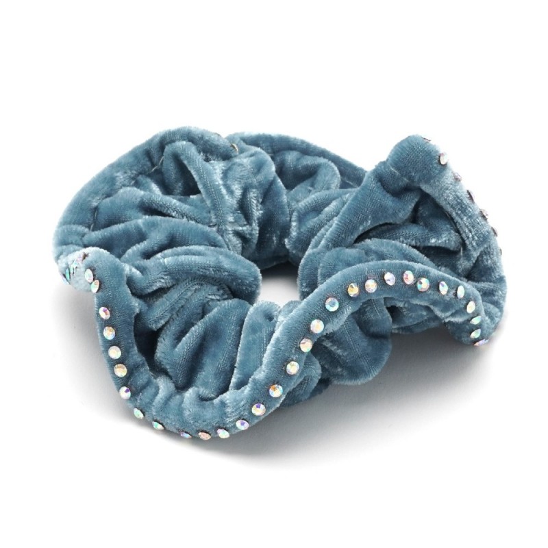 Резинка для волос велюровая с хамелеоновыми стразами (25392) вариант 08