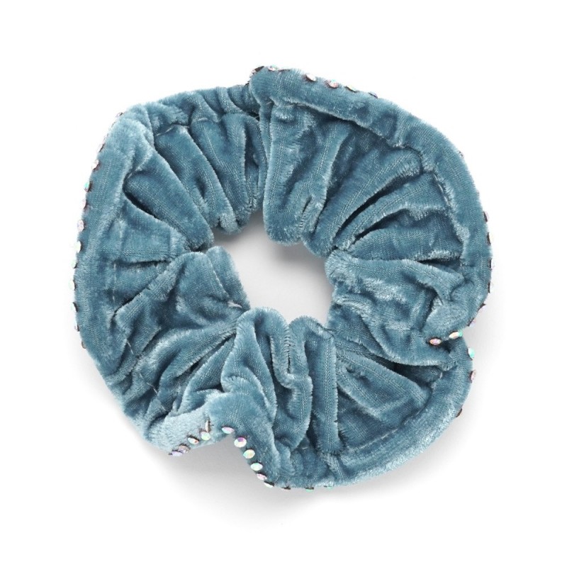 Резинка для волос велюровая с хамелеоновыми стразами (25392) вариант 08