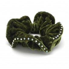 Резинка для волос велюровая с хамелеоновыми стразами (25392) вариант 09