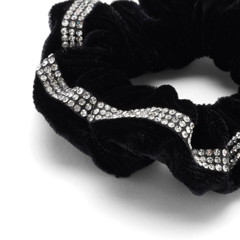 Резинка для волос велюровая со стразами (25393) вариант 01