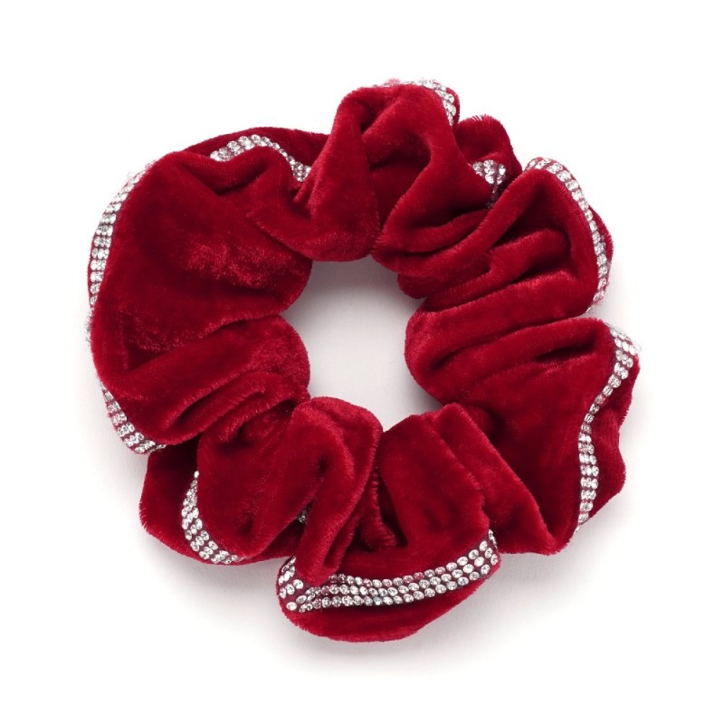 Резинка для волос велюровая со стразами (25393) вариант 05