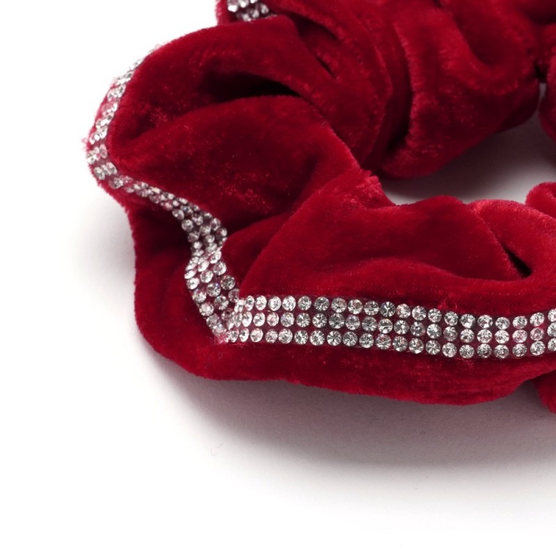 Резинка для волос велюровая со стразами (25393) вариант 05